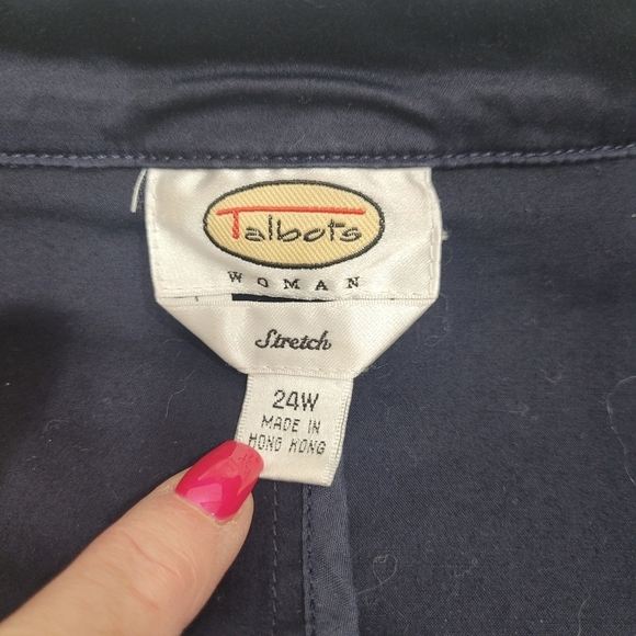 EUC Talbots Lightweight Navy Blue Jacket Women's sz 24 - Picture 5 of 8